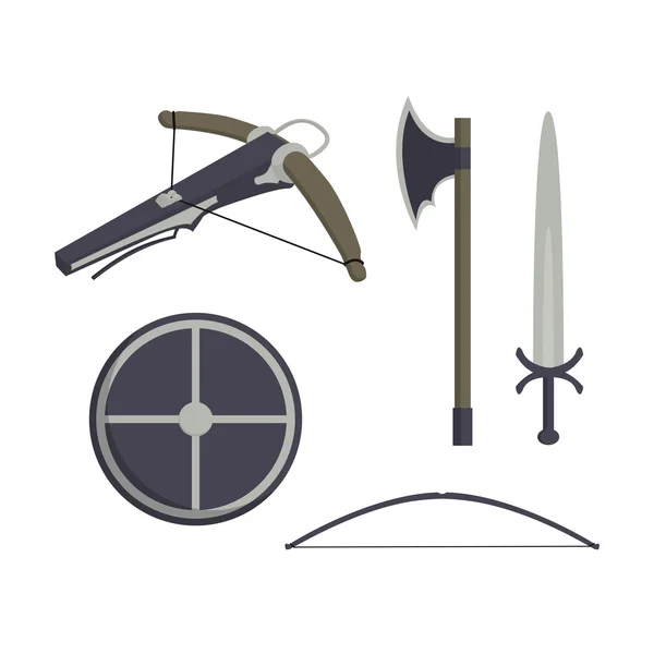 中世の武器セット — ストックベクタ