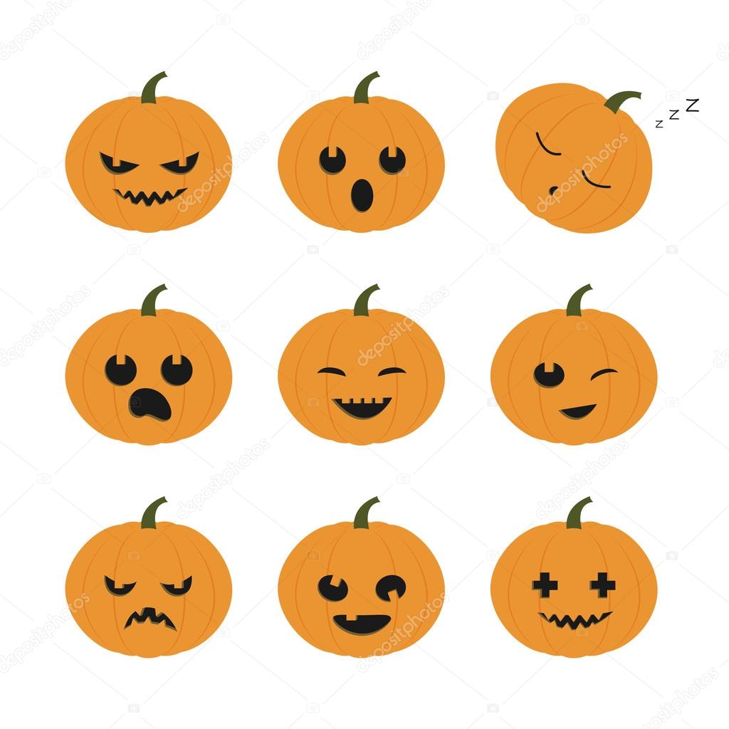 Halloween set with pumpkins