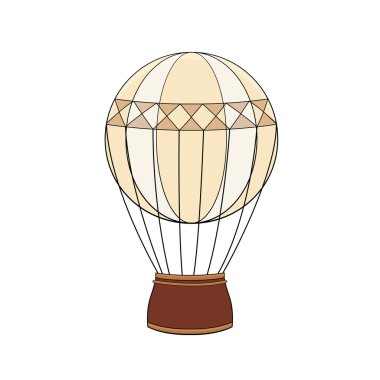 Steampunk vintage sıcak hava balonu doodle tarzı