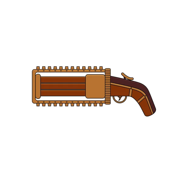 Steampunk gun in doodle style — Stock Vector