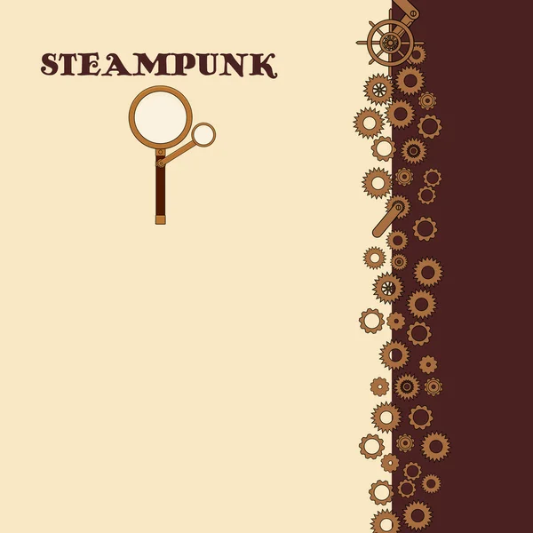 Carte Steampunk avec loupe dans le style doodle Vecteurs De Stock Libres De Droits