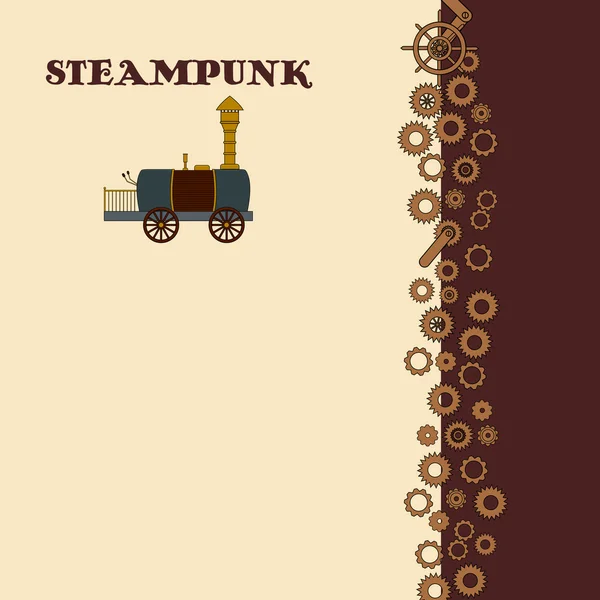 Carte Steampunk avec locomotive rétro dans le style doodle Vecteurs De Stock Libres De Droits