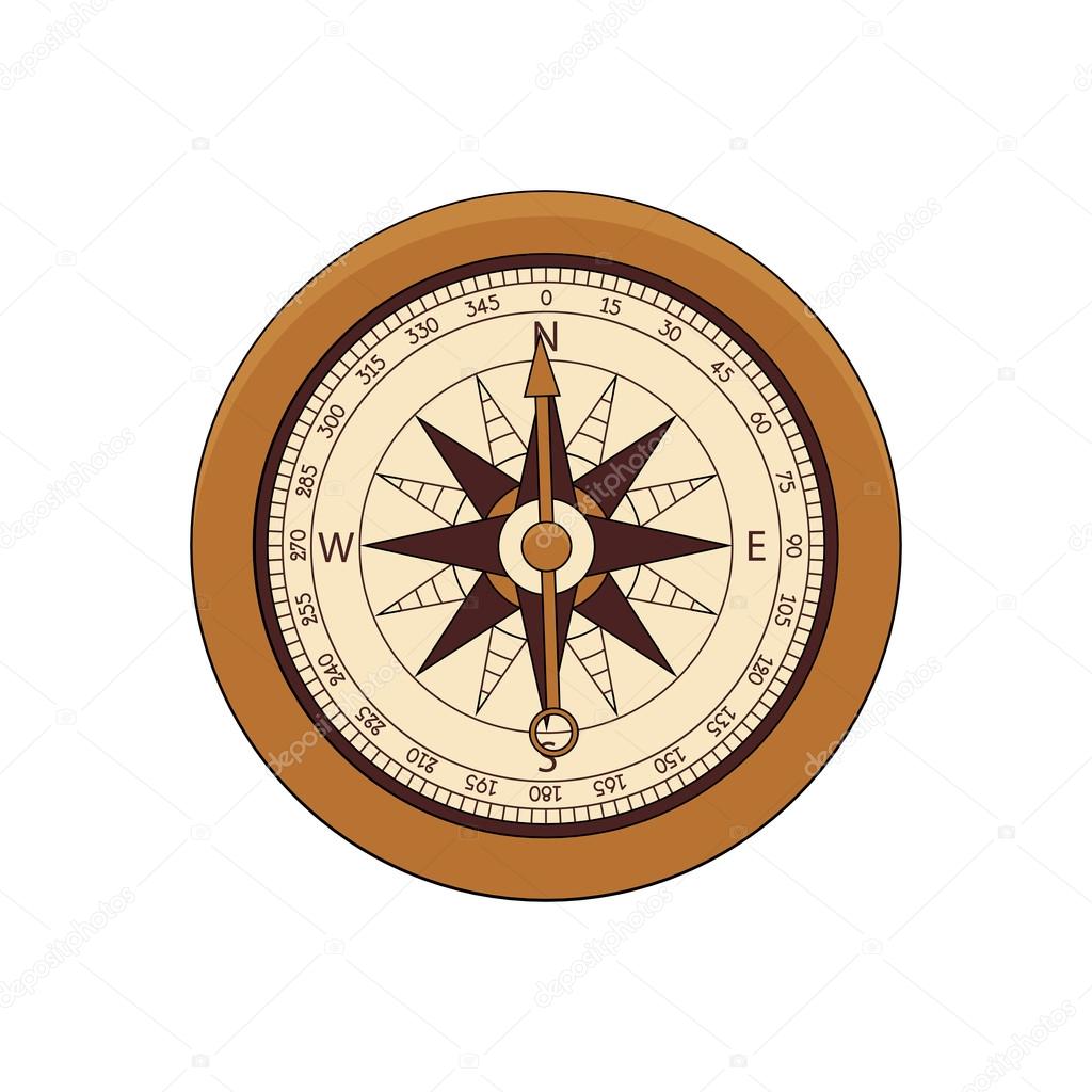 Steampunk compass in doodle style