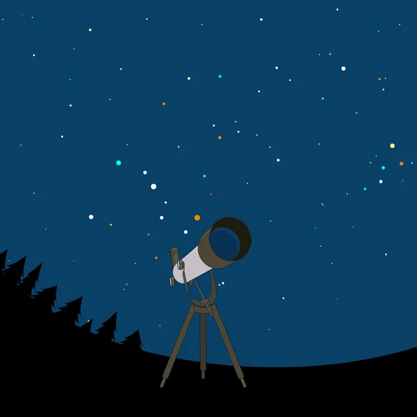Ilustración vectorial de telescopio con constelaciones — Archivo Imágenes Vectoriales