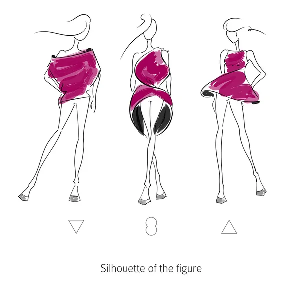 矢量时尚模型轮廓线 — 图库矢量图片