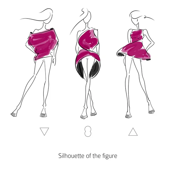 Vektor Mode Modell Silhouette — Stockvektor