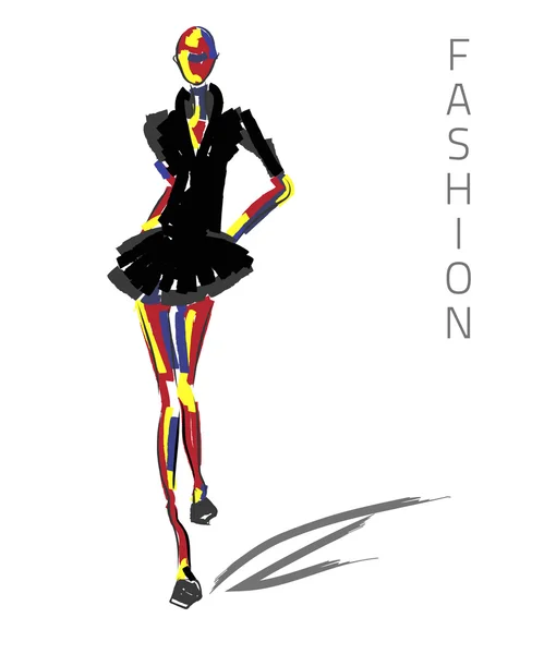 Fashion model zwart — Stockvector