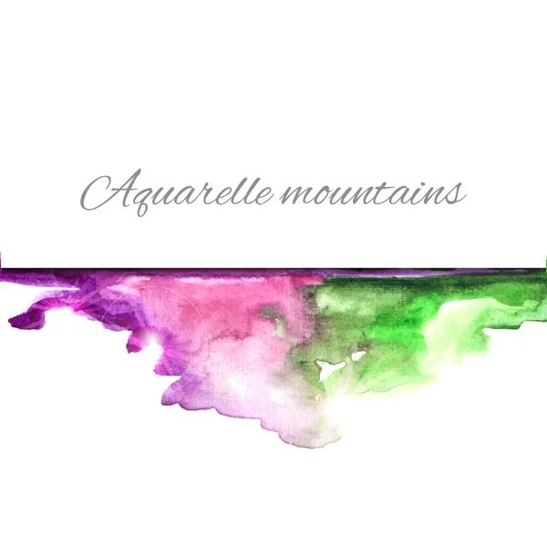 Aquarell Berge grün violett — Stockvektor