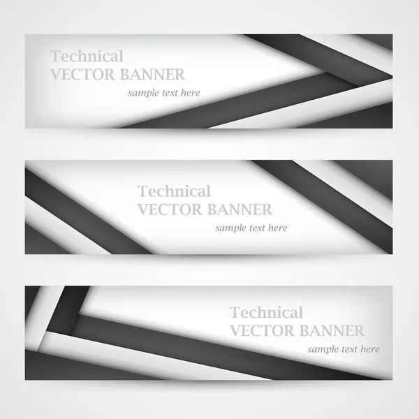 Conjunto de banners com papel de linhas. Modelo de design empresarial. — Vetor de Stock