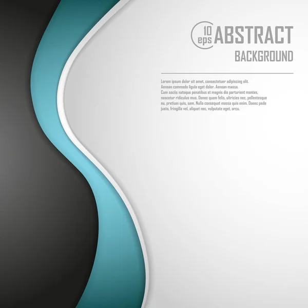 青色の抽象的な背景。デザインのための白いスペースと青の曲線ベクトルの背景 — ストックベクタ
