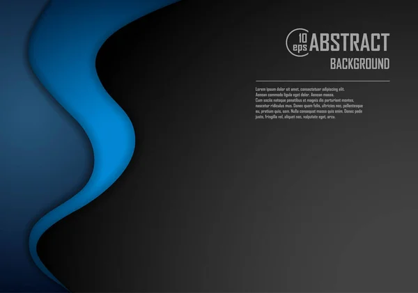 Abstrakter Hintergrund in blauer Farbe. Blauer Kurvenvektorhintergrund mit weißen Leerzeichen für das Design — Stockvektor