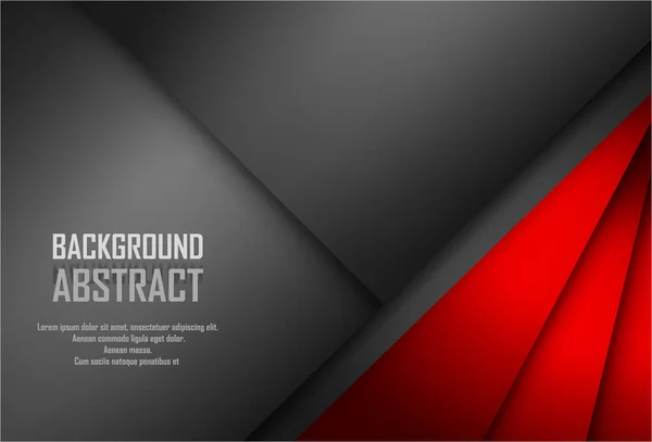 Rotes Dreieck Vektor Hintergrund geometrische Überlappungsschicht auf schwarzem Raum für Text und Hintergrunddesign — Stockvektor