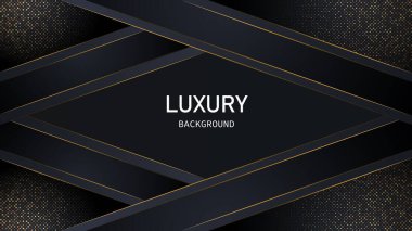 Siyah örtüşen katmanlı koyu soyut bir zemin. Işık efektli gerçekçi doku ve altın parıltılı noktalar element dekorasyonu.