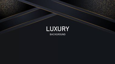 Siyah örtüşen katmanlı koyu soyut bir zemin. Işık efektli gerçekçi doku ve altın parıltılı noktalar element dekorasyonu.