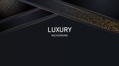 Siyah örtüşen katmanlı koyu soyut bir zemin. Işık efektli gerçekçi doku ve altın parıltılı noktalar element dekorasyonu.