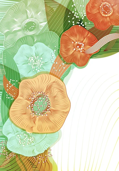 Fondo floral abstracto. Vector flores abstractas — Archivo Imágenes Vectoriales