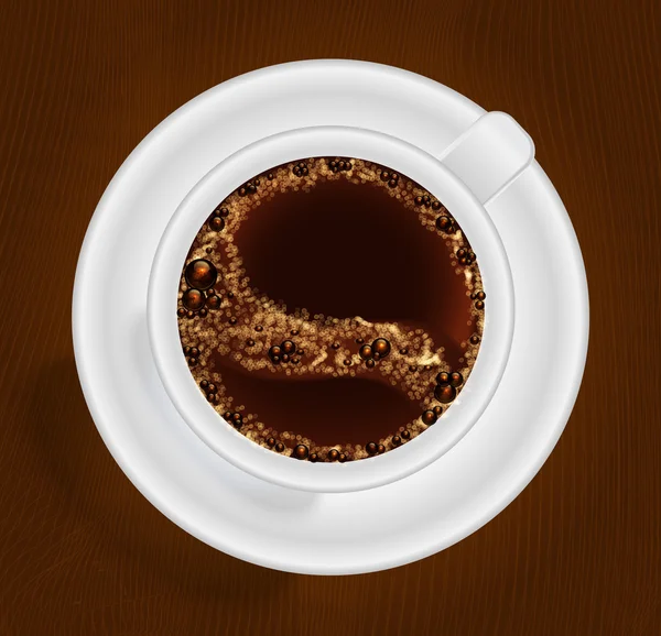 Xícara de café vista superior — Vetor de Stock