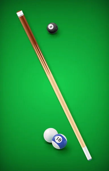 Billiard balls in a pool table. — Stock Vector