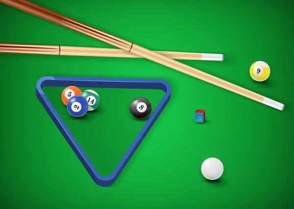 Balles de billard dans un billard . — Image vectorielle