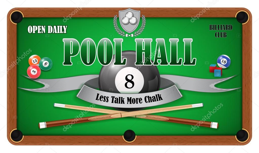 Billiard poster. Pool hall - Eight ball
