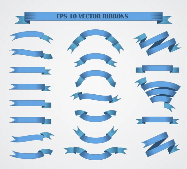Elementos de diseño. Conjunto de cintas o banners vectoriales azules . Ilustraciones De Stock Sin Royalties Gratis