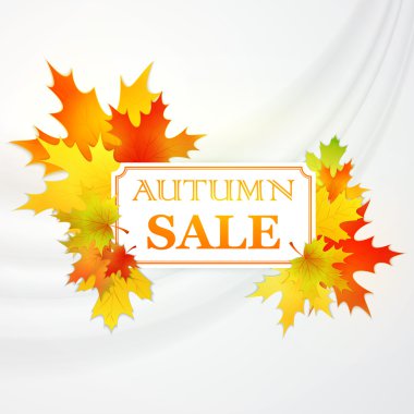 Sonbahar çerçeve ile düşmüş yapraklar. . Vektör çizim