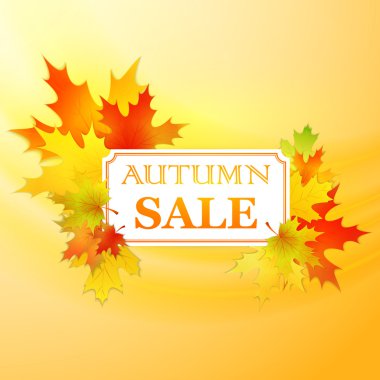 Sonbahar çerçeve ile düşmüş yapraklar. . Vektör çizim