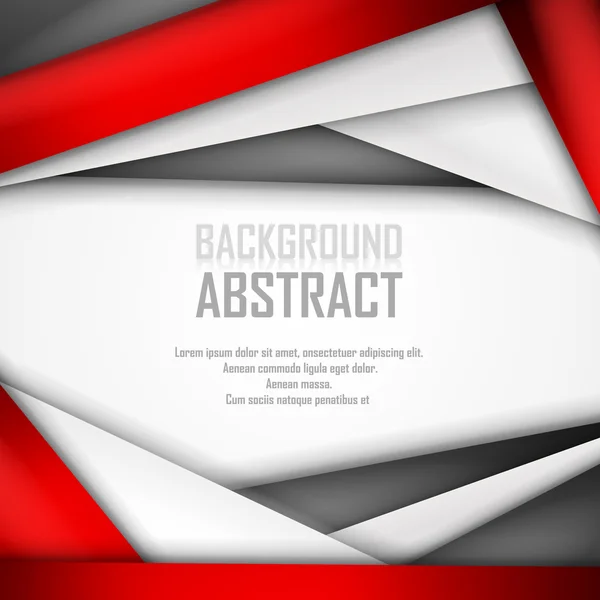 Fondo abstracto de papel origami rojo, blanco y negro. Ilustración vectorial — Vector de stock
