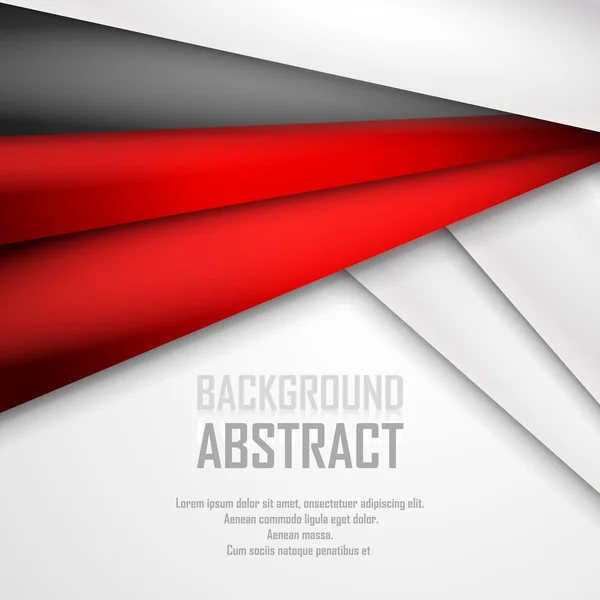 赤、白、黒の折り紙紙の抽象的な背景は。ベクトル図 — ストックベクタ