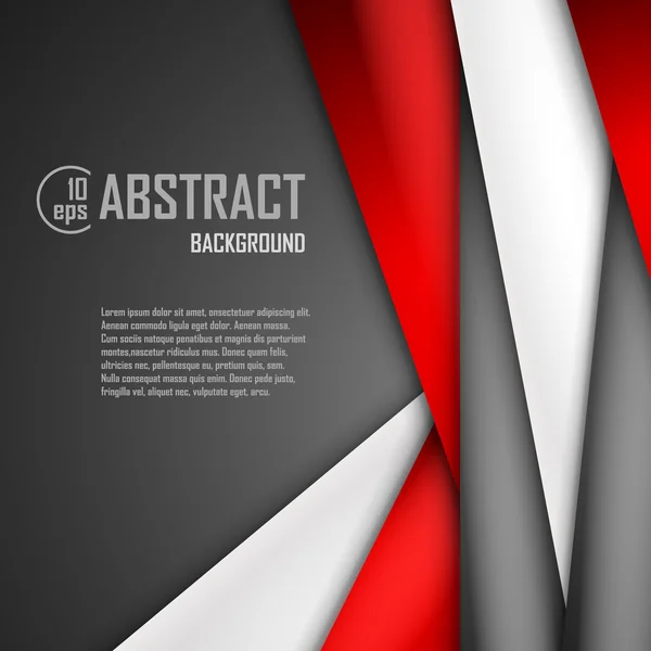 Fond abstrait de papier origami rouge, blanc et noir. Illustration vectorielle — Image vectorielle