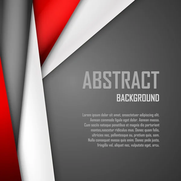 Fondo abstracto de papel origami rojo, blanco y negro. Ilustración vectorial — Vector de stock