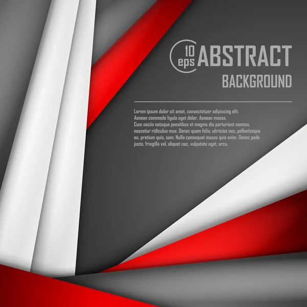 Fondo abstracto de papel origami rojo, blanco y negro. Ilustración vectorial — Vector de stock