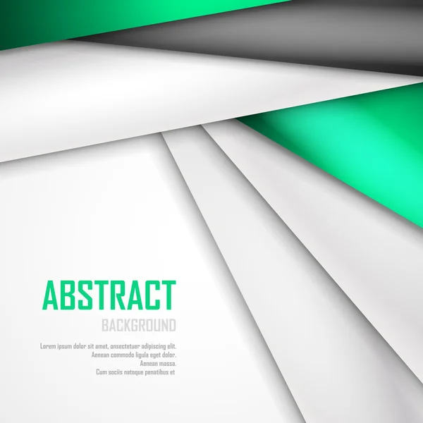 Fundo abstrato de papel de origami verde, branco e preto. Ilustração vetorial — Vetor de Stock
