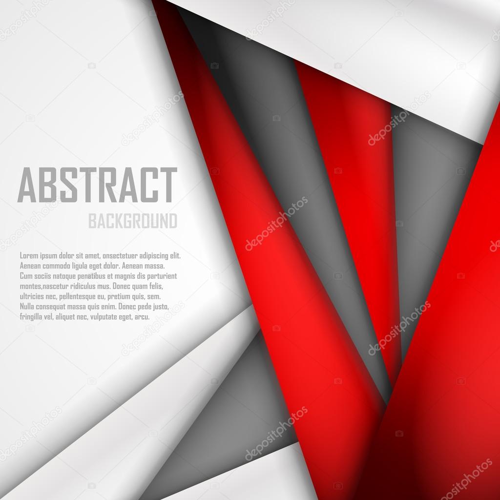 Abstract background of red, white and black origami paper. Vector illustration