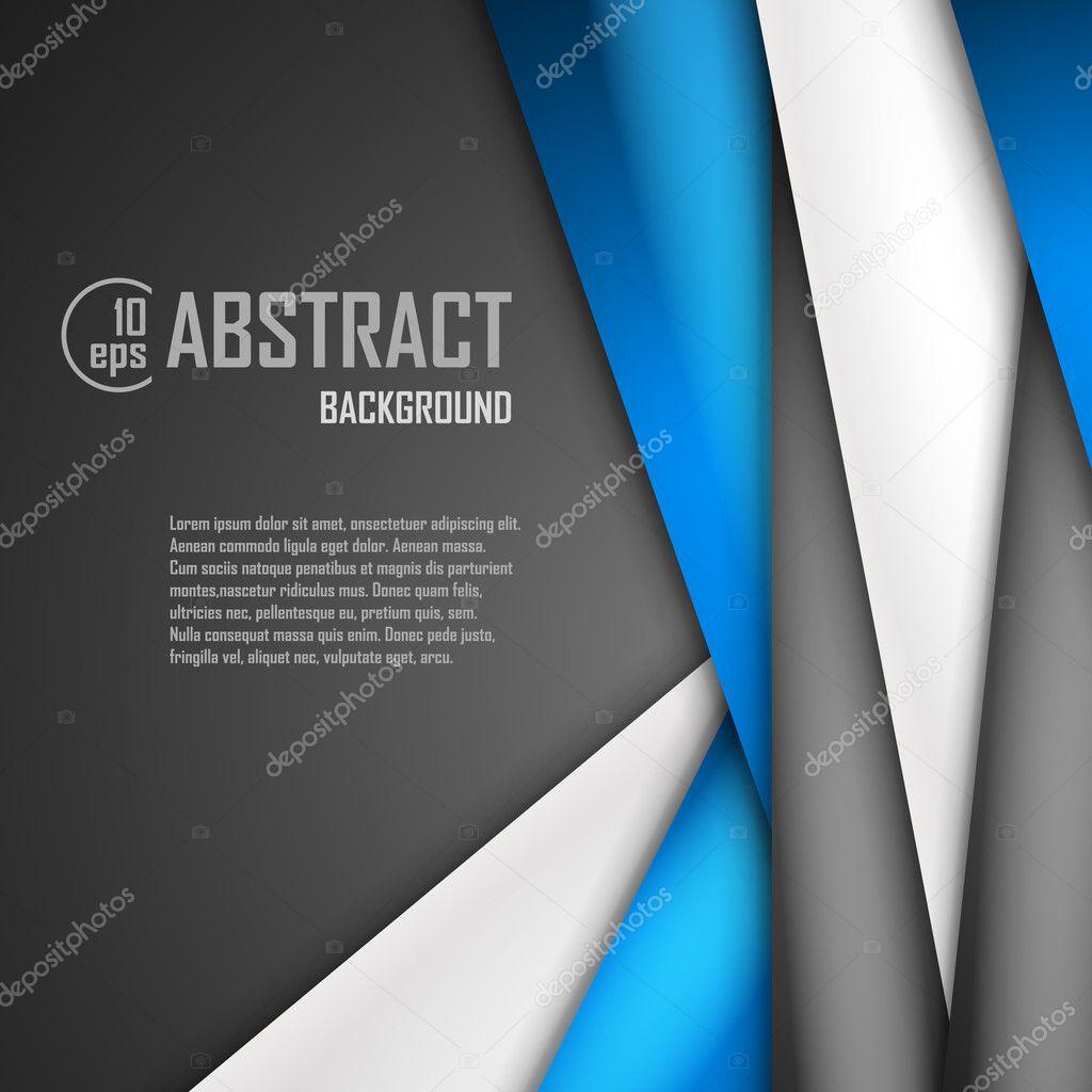 Abstract background of blue, white and black origami paper. Vector illustration