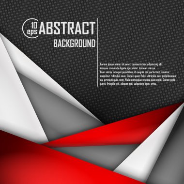 Kırmızı, beyaz ve siyah origami kağıt arka plan. Vektör çizim