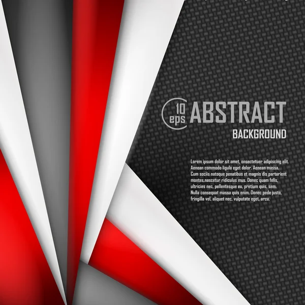 Fondo abstracto de papel origami rojo, blanco y negro. Ilustración vectorial — Vector de stock