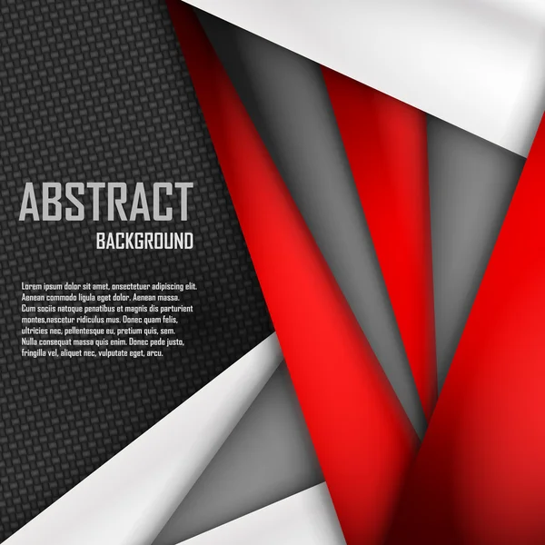 Fondo abstracto de papel origami rojo, blanco y negro. Ilustración vectorial — Vector de stock