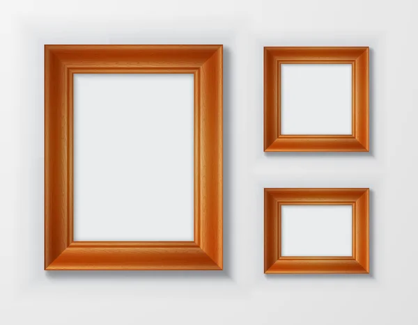 Klassieke houten frames instellen op witte achtergrond — Stockvector