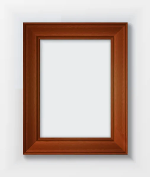 Cadre en bois classique isolé sur fond blanc — Image vectorielle