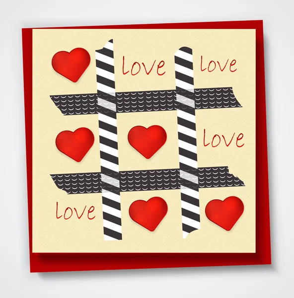 Walentynki karty z serca i słowa miłość na białym tle — Wektor stockowy