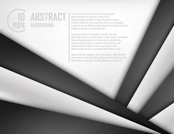 Fundo abstrato de papel de origami branco e preto. Ilustração vetorial — Vetor de Stock