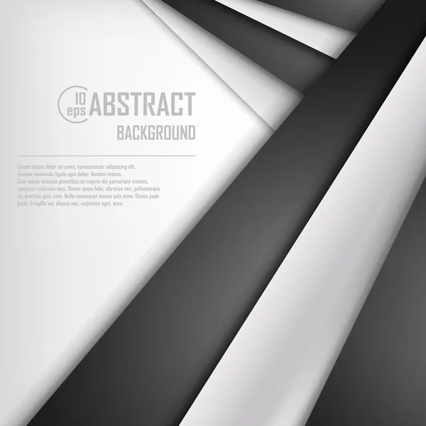 Fondo abstracto de papel de origami blanco y negro. Ilustración vectorial — Vector de stock