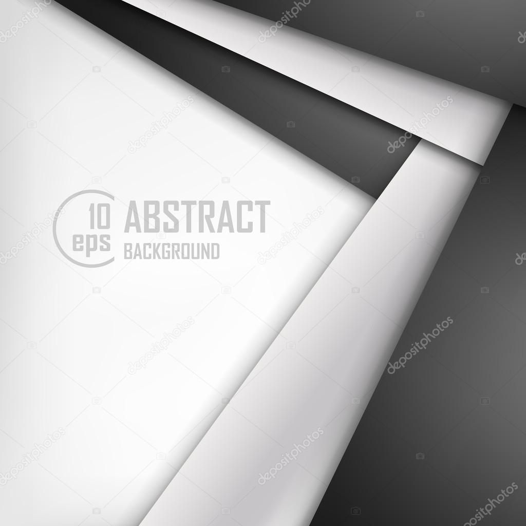 Abstract background of white and black origami paper. Vector illustration