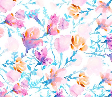 suluboya renkli çiçekler