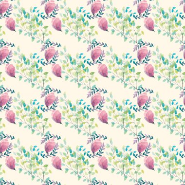 Sulu Boya Dikişsiz çiçek desenli. Çiçekler doku.