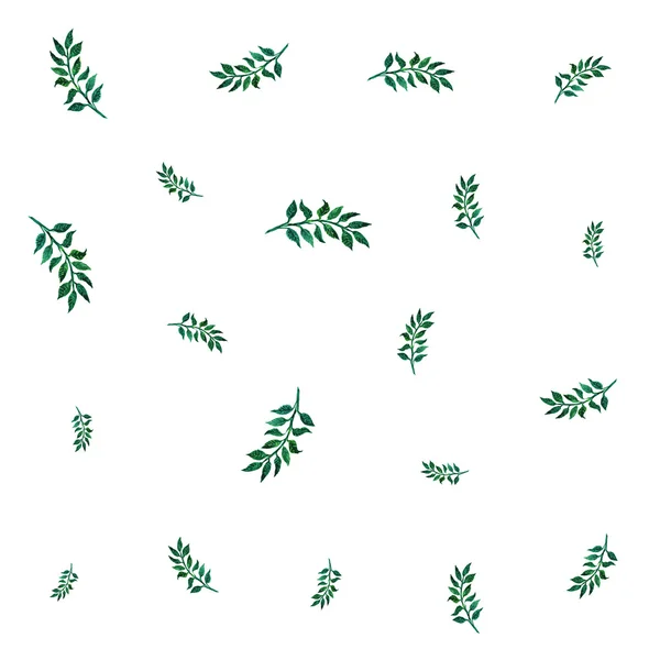 Watercolor seamless pattern with herbs and leaves. — Stock Photo, Image