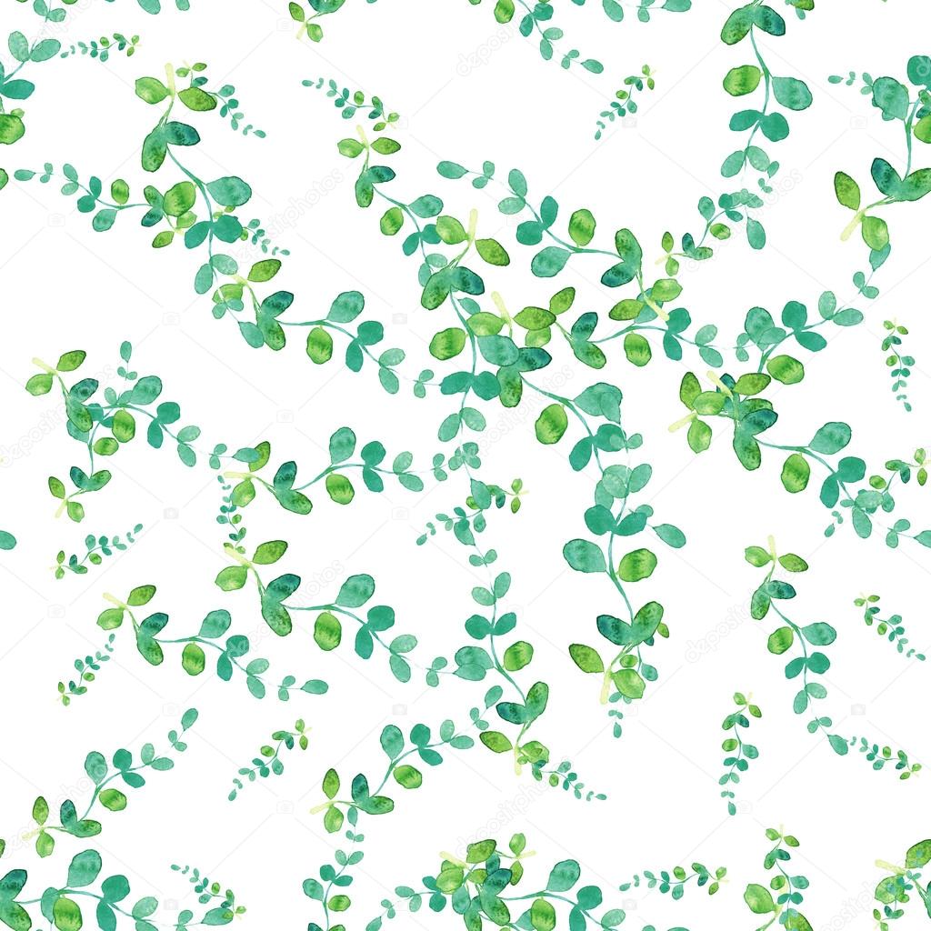 Watercolor Seamless Pattern With Herbs And Leaves Stock Photo C Design Anya Gmail Com