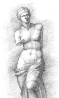 Aphrodite of Milos - Venus - vintage illustration. clipart