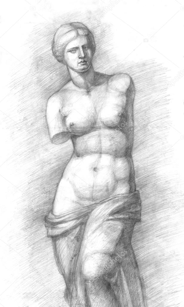 Aphrodite of Milos - Venus - vintage illustration.